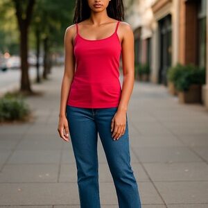 Eddie Bauer Pink Fuchsia Camisole Top Size Small Soft Casual Layering Lounge